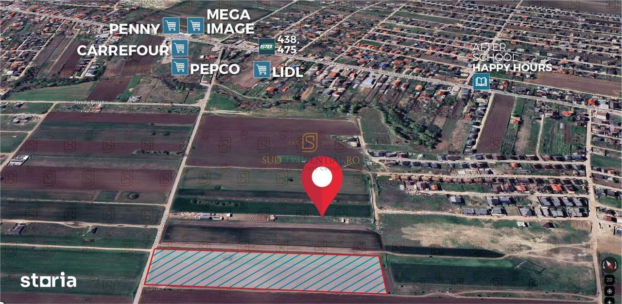 Teren intravilan de vanzare, 500 mp si deschidere ampla, Com Berceni - Imagine principală: 3/20