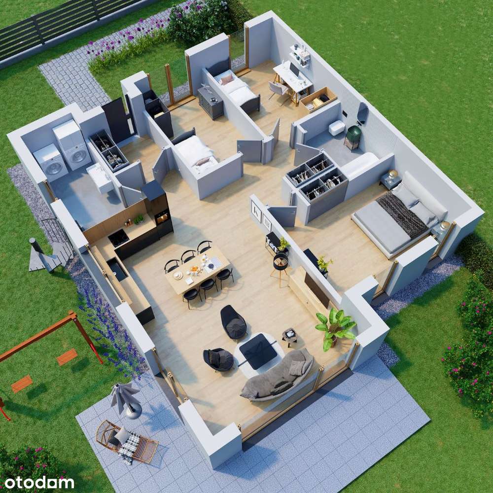 Dom 104 m2, taras na dachu, ogród 600 m2, jeziora, lasy, szybki dojazd - Pełny obrazek: 4/16