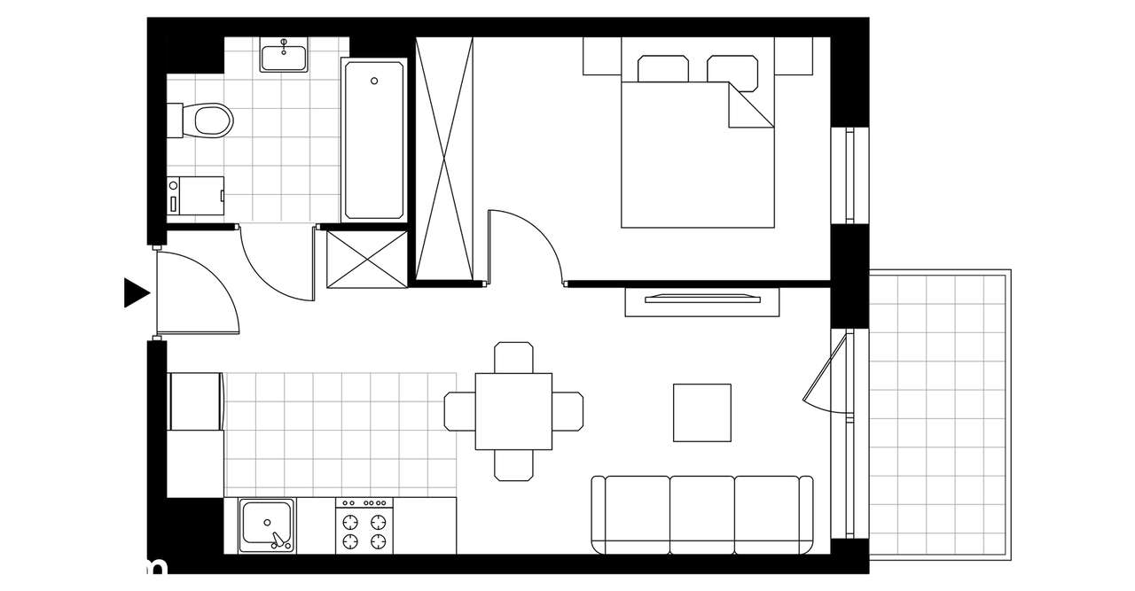 2-pokojowe mieszkanie 36m2 + balkon Bez Prowizji - Pełny obrazek: 3/8