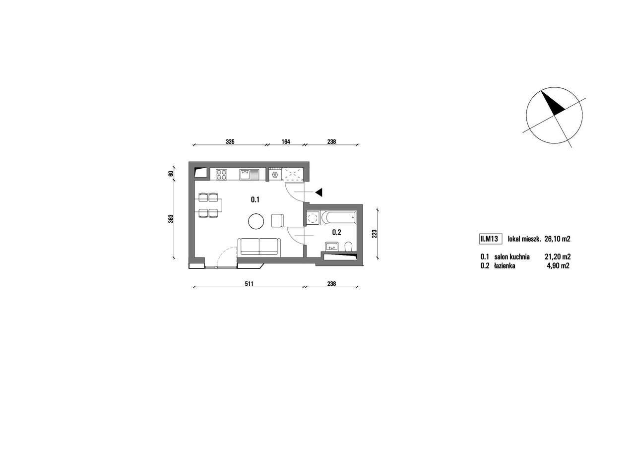 Westerplatte 5a | mieszkanie 1-pok. | II.M13 - Pełny obrazek: 2/9