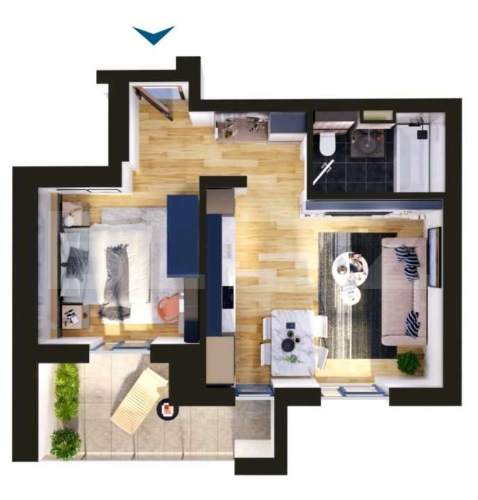 Apartament de vanzare, cu 2 camere, 47 mp, zona Torontalului - Imagine principală: 1/1