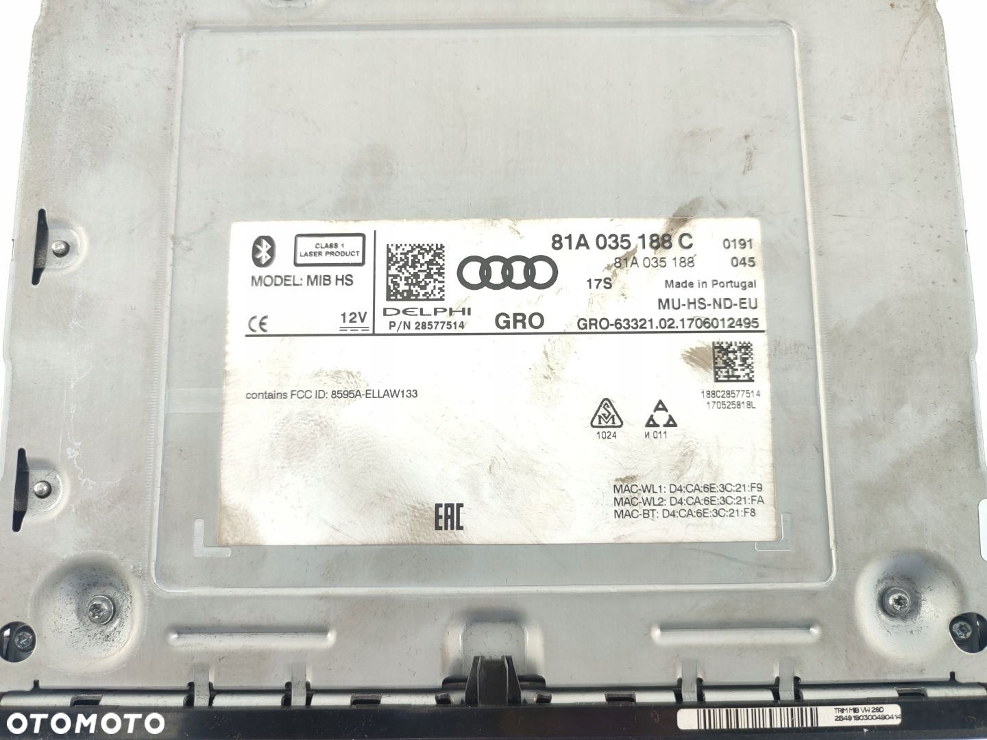 CZYTNIK MULTIMEDIA MIB AUDI A3 8V LIFT (2016-2020) 81A035188C 28577514 - 5