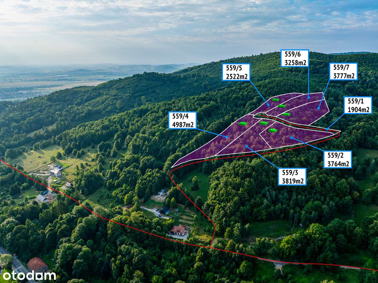 6 działek budowlanych pod zabudowę mieszkaniową  Rościszów, Góry Sowie - Pełny obrazek: 5/12