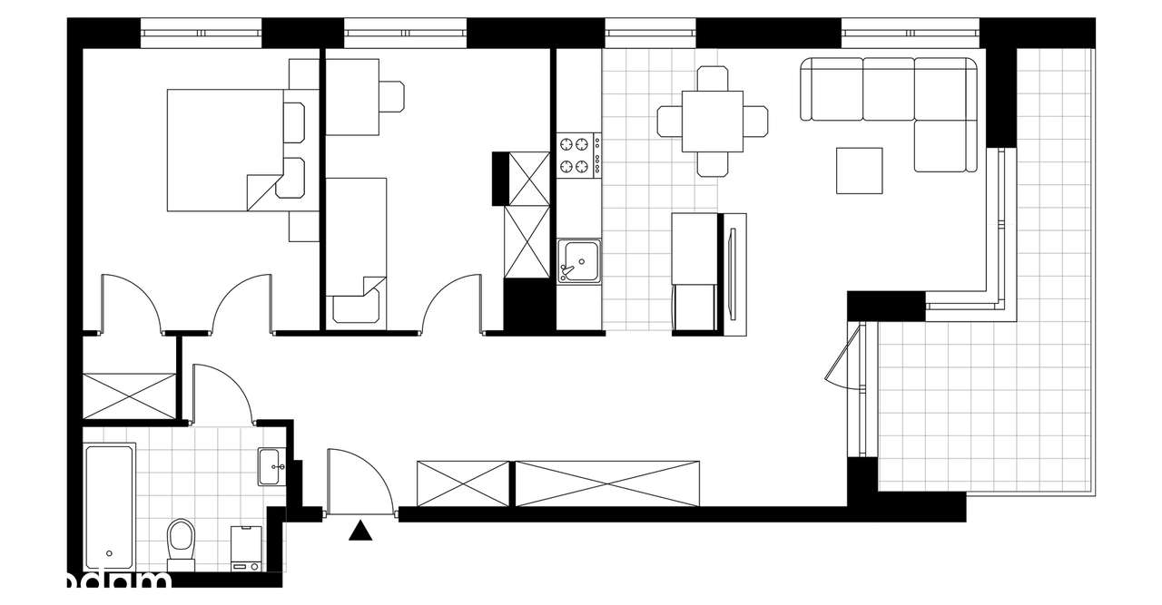 3-pokojowe mieszkanie 64m2 + balkon - Pełny obrazek: 3/8