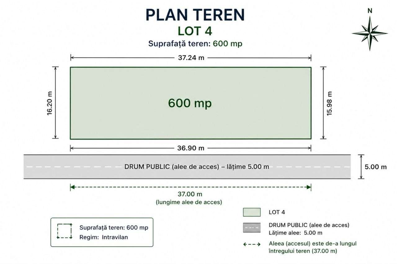 Exclusivitate Vanzare teren 600 mp. Lazu front stradal 37 m.-1
