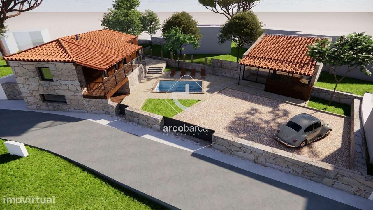 Projecto para reconstrução de duas construções com piscina, em Miranda - Grande imagem: 4/15