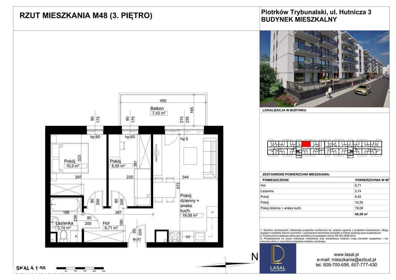 Hutnicza 3 | mieszkanie 3-pok. | 48 - Pełny obrazek: 2/7