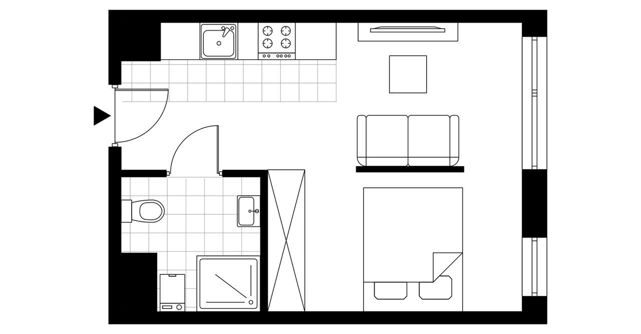 1-pokojowy apartament inwestycyjny 27m2 - Pełny obrazek: 3/8