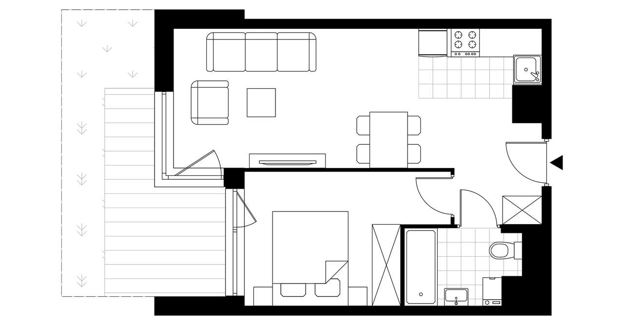 2-pokojowe mieszkanie 37m2 + ogródek Bez Prowizji - Pełny obrazek: 4/9