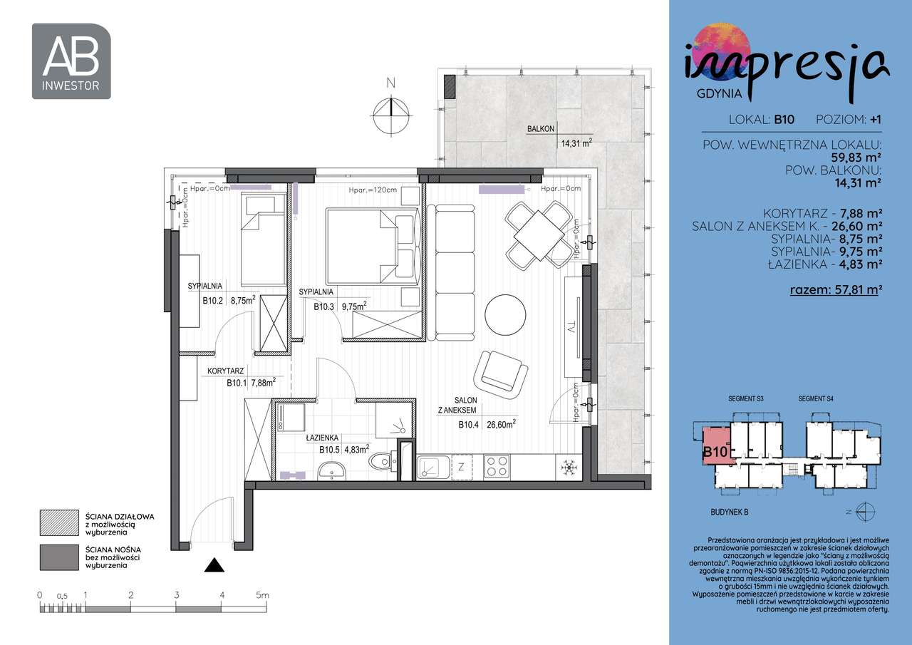 3-pokojowe mieszkanie 59m2 + balkon Bezpośrednio - Pełny obrazek: 2/7