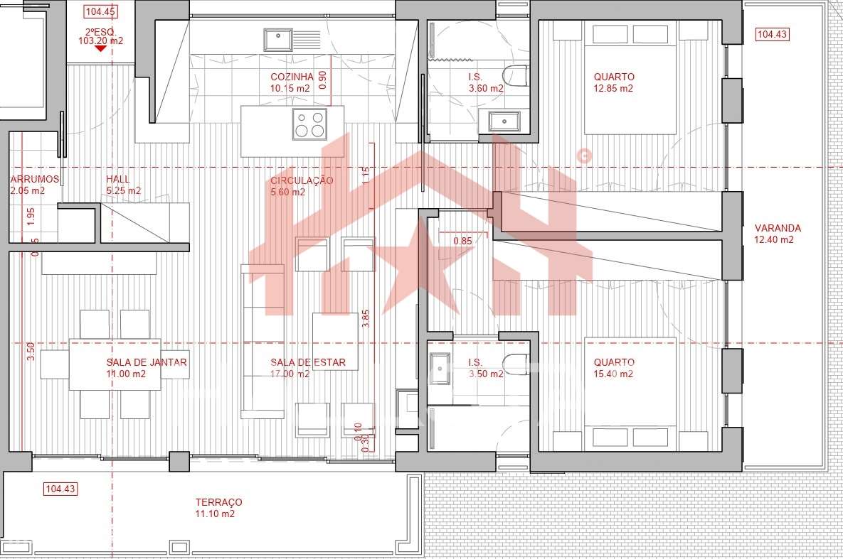 Apartamento T2 / Em Construção / Garagem para 2 Carros / Marrazes-27