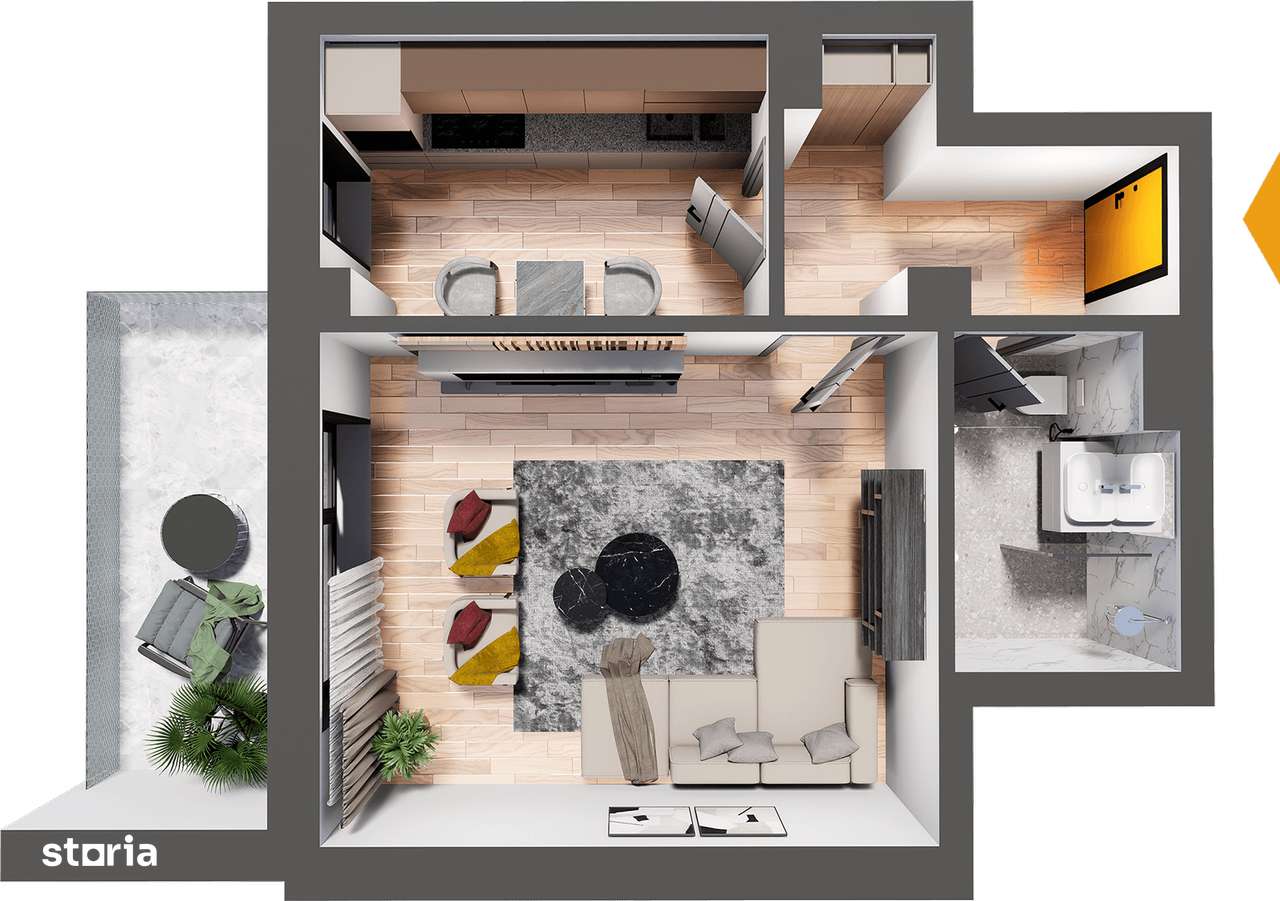 APARTAMENT 1 CAMERA, B HOME RESIDENCE IASI , 78.812 + TVA - Imagine principală: 2/8