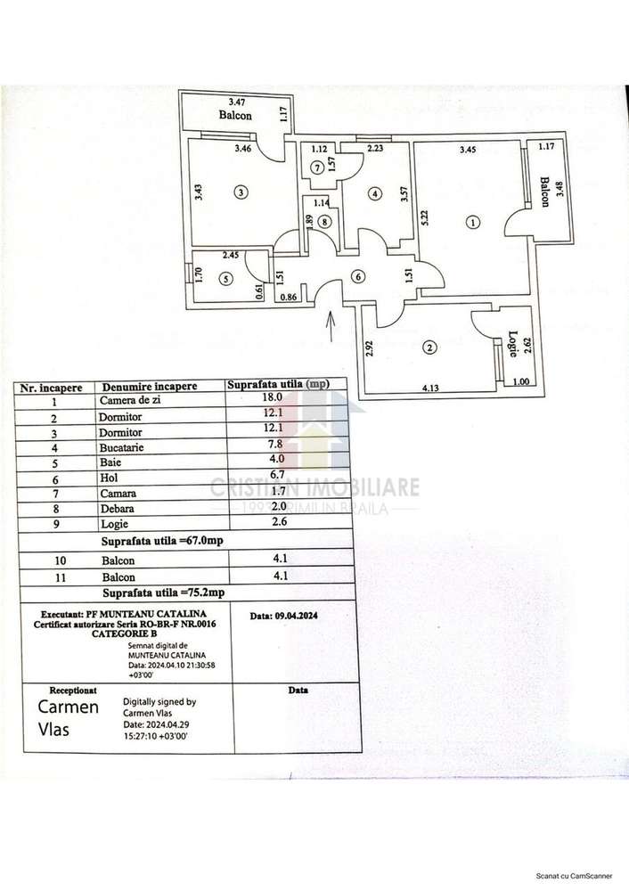 Independentei 3 cam 75mp  etaj 1 Confort 1 Decomandat - Imagine principală: 4/9