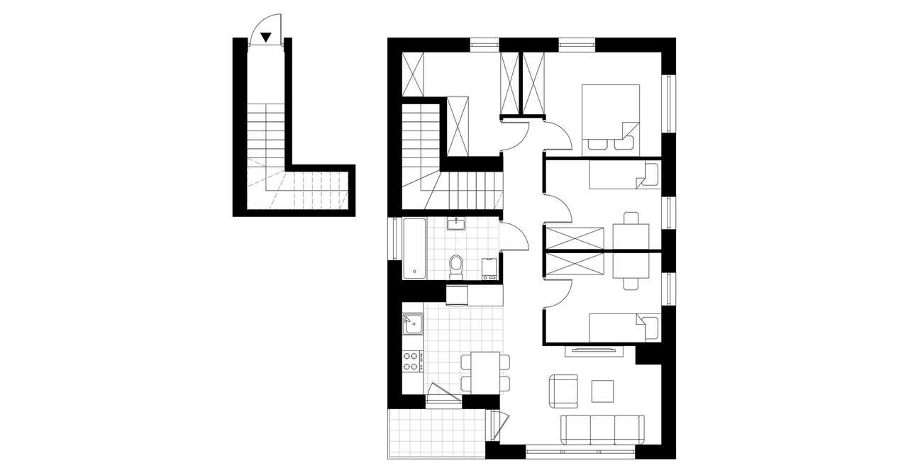 4-pokojowe mieszkanie 62m2 + balkon - Pełny obrazek: 3/8