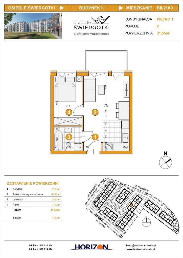 31,5 m2 | 2 pok. | Oś. Świergotki | BII/2/A9