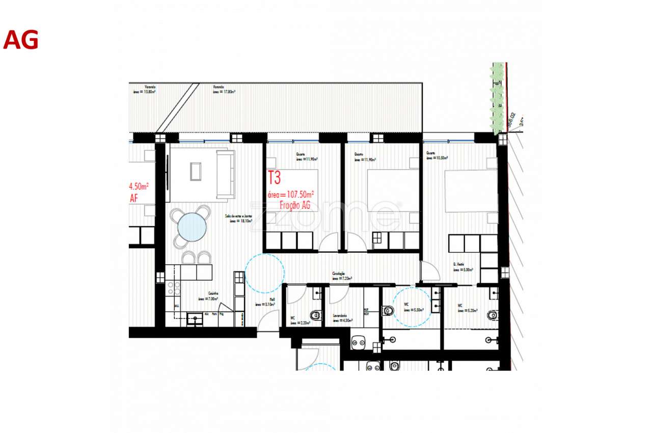 Apartamento T3 c/ Varanda, Freamunde, Paços de Ferreira (Fração AG) - Grande imagem: 4/17