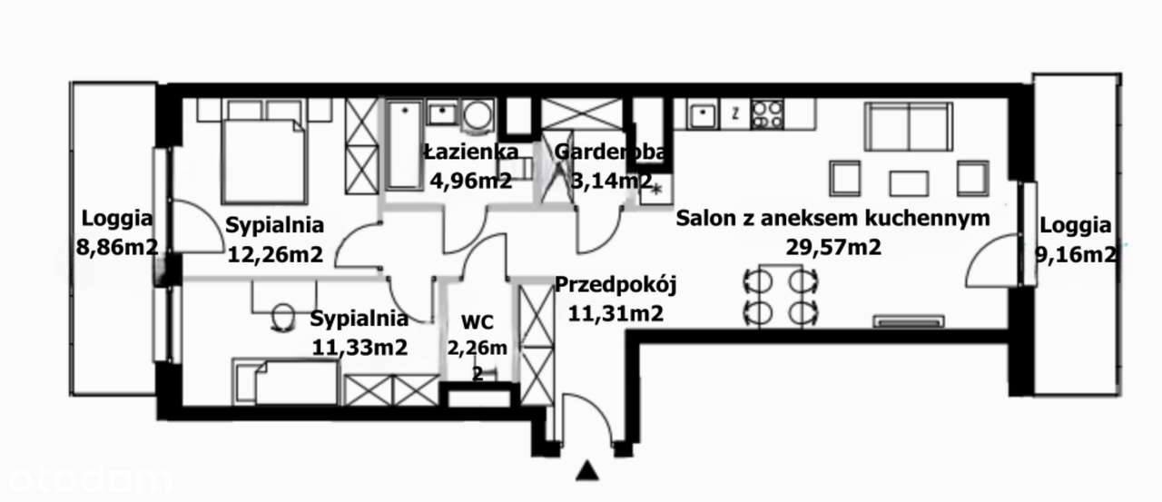 9 piętro z 9metrową loggią i niesamowitym widokiem na centrum miasta-5
