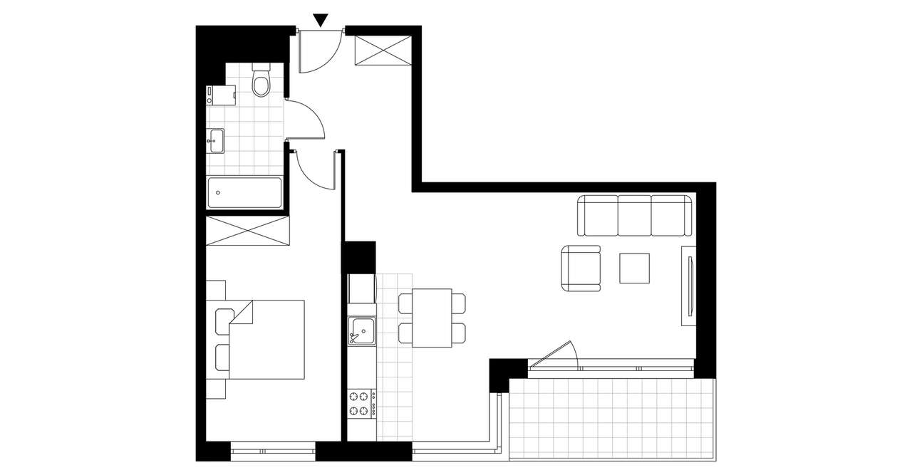 2-pokojowe mieszkanie 54m2 + balkon Bezpośrednio - Pełny obrazek: 3/8