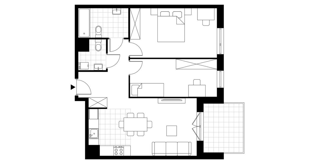3-pokojowe mieszkanie 63m2 + balkon - Pełny obrazek: 3/8