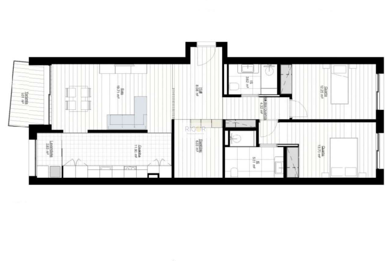 Apartamento T2+1 com varanda na sala a sul em Matosinhos-20