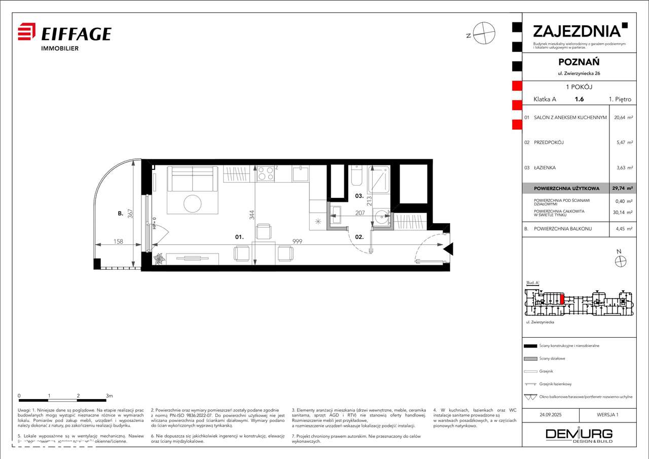 1-pokojowe mieszkanie 29m2 + balkon Bez Prowizji - Pełny obrazek: 3/8
