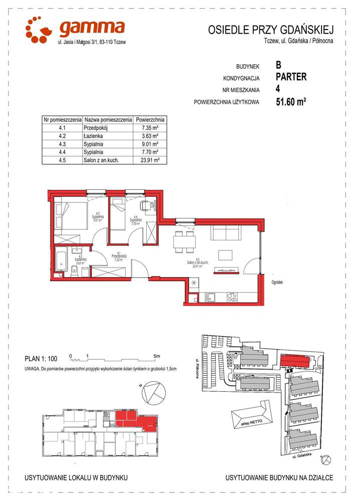Osiedle przy ul. Gdańskiej| mieszkanie 3-pok.| B4 - Pełny obrazek: 2/7