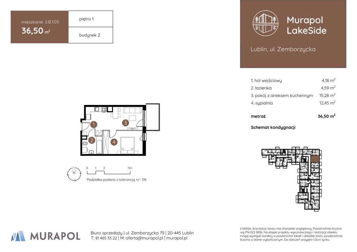 2-pokojowe mieszkanie 36m2 Bez Prowizji - Pełny obrazek: 2/7