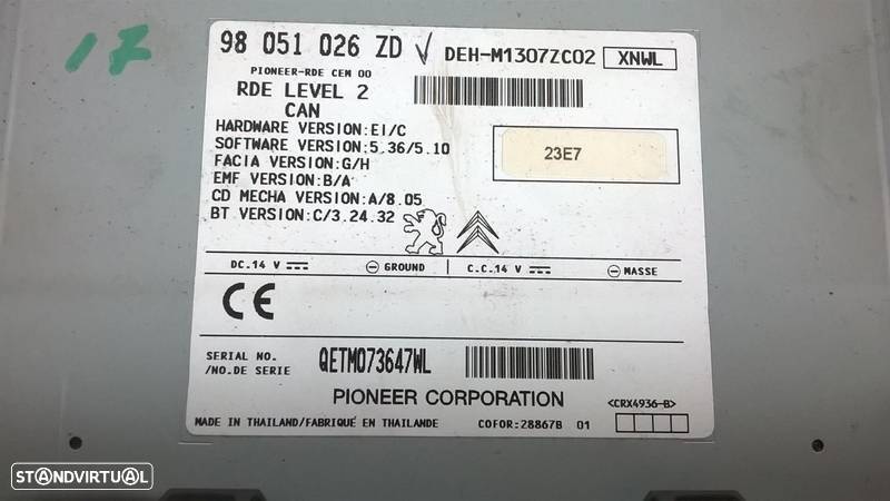 Rádio - 98051026ZD / M1307ZC02 [Peugeot 208] - 4