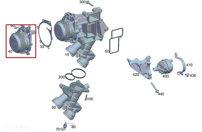 MERCEDES W222 C257 W213 W463 Pompa wody OM656 OE - 7