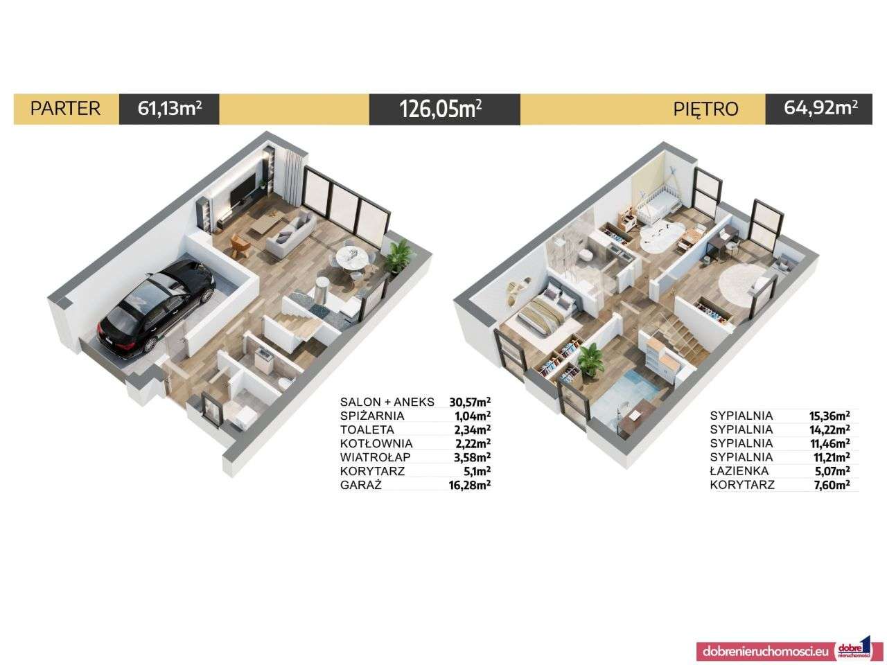 Nowoczesny bliźniak z garażem i pompą Przyłęki - Pełny obrazek: 4/5
