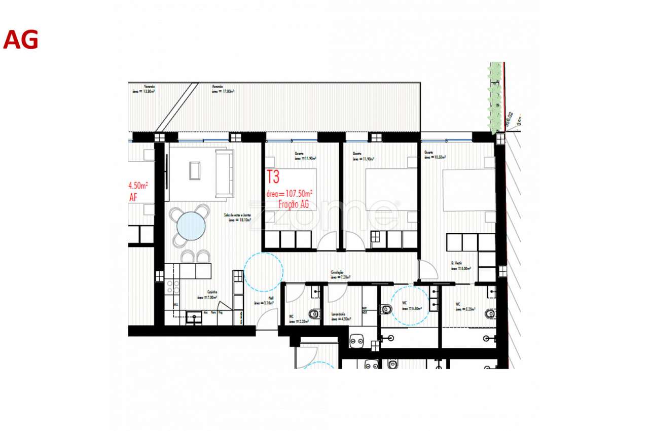 Apartamento T3 c/ Varanda, Freamunde, Paços de Ferreira (Fração AG) - Grande imagem: 2/17