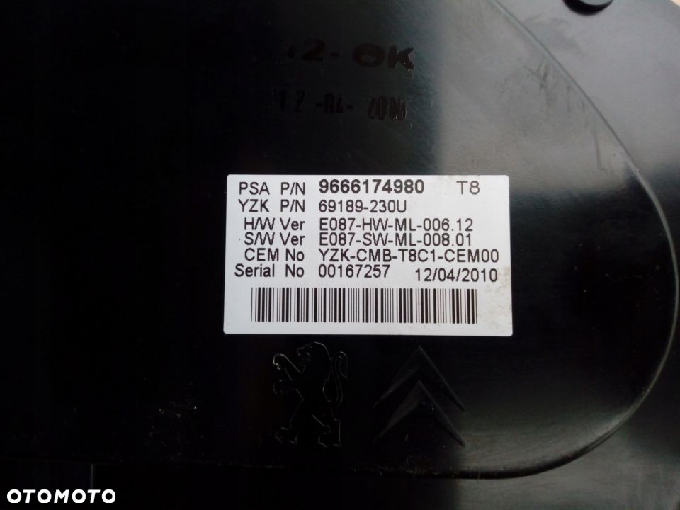 Peugeot 3008 1.6 HDI zegar licznik 9666174980 - 6