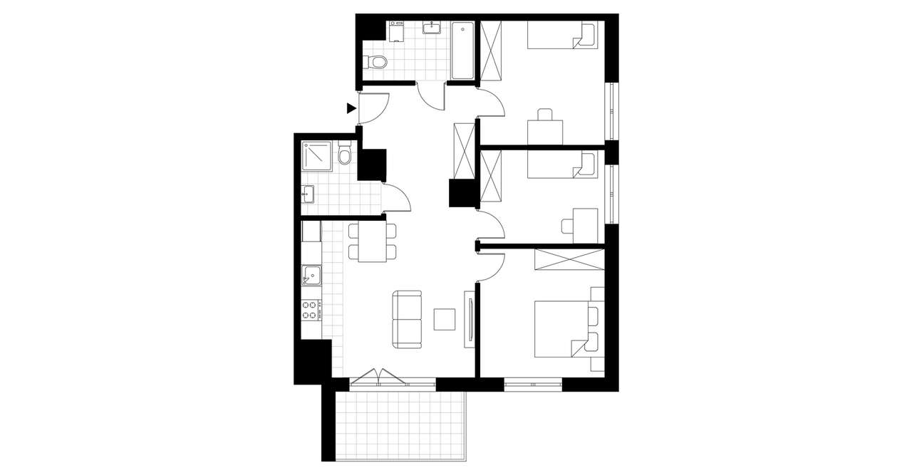 4-pokojowe mieszkanie 75m2 + balkon - Pełny obrazek: 4/9