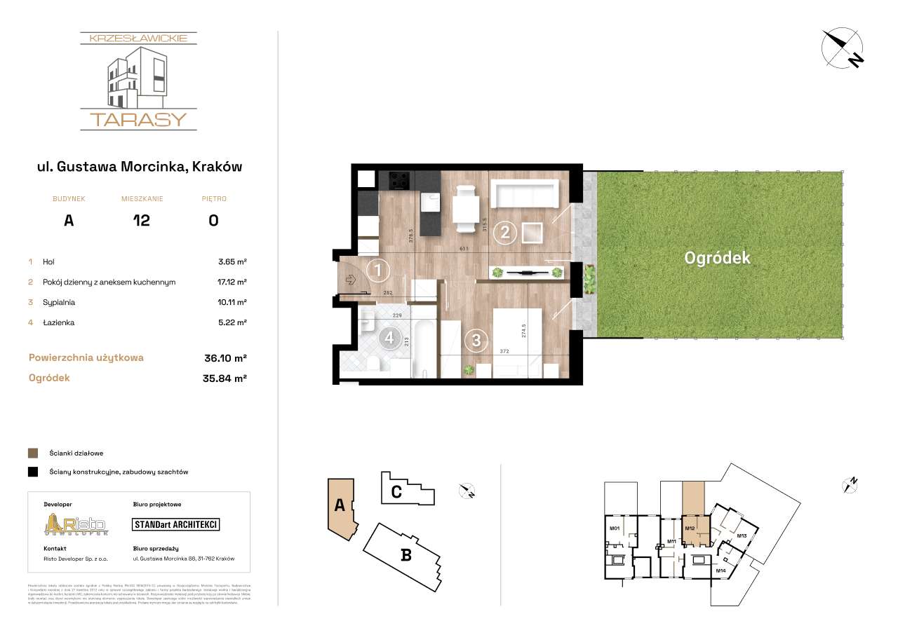2-pokojowe mieszkanie 36m2 + ogródek Bez Prowizji - Pełny obrazek: 2/9
