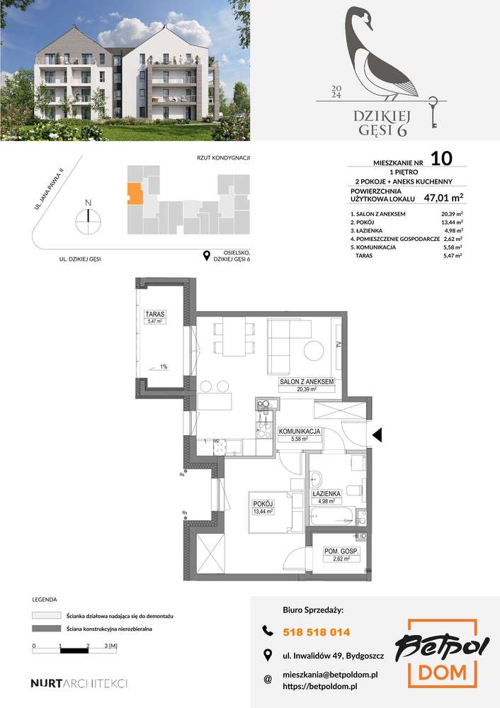 Dzikiej Gęsi 6 | mieszkanie 2-pok. | 10 - Pełny obrazek: 2/8