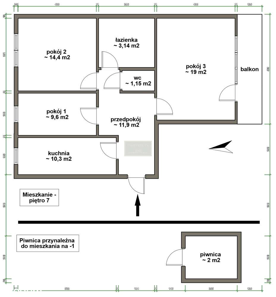 | 3 oddzielne pokoje | loggia | świetna lokalizacja |-1