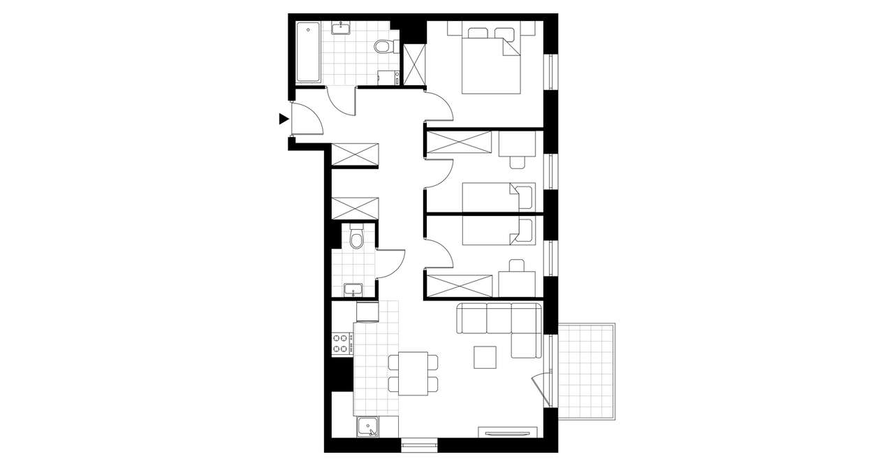 4-pokojowe mieszkanie 65 m² + balkon Bezpośrednio - Widok 3