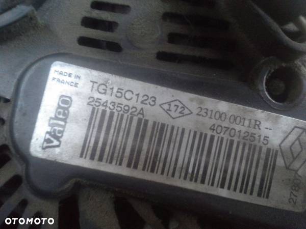 Renault Laguna III 2.0 benzyna 140KM  alternator Valeo 231000011R  TG15C123  2543592A - 6