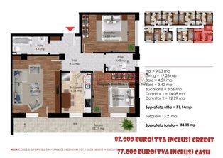 Apartament 3 camere metrou Berceni/Popesti Leordeni bloc nou