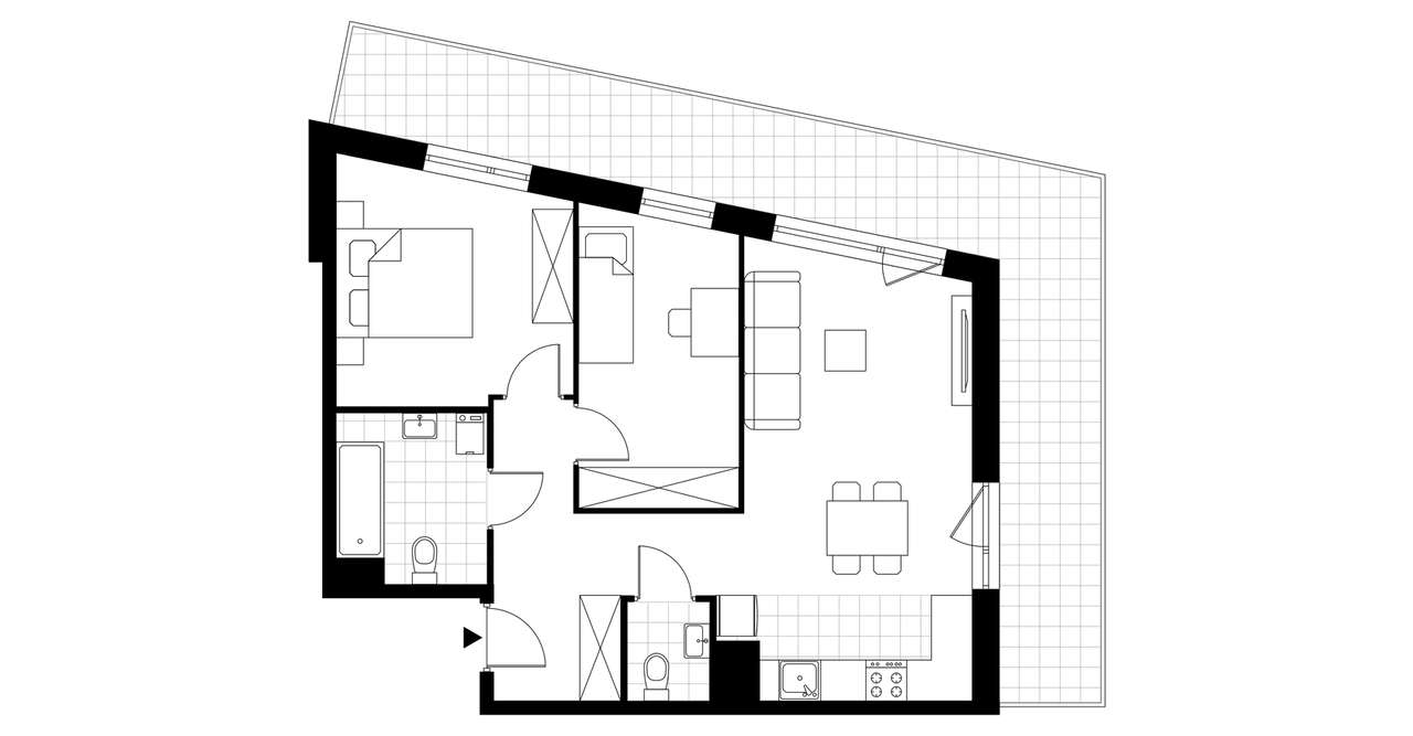 3-pokojowe mieszkanie 61m2 + balkon Bezpośrednio - Pełny obrazek: 3/8