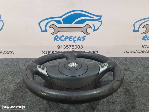 VOLANTE GUIADOR COMPLETO ALFA ROMEO GT 937 156051831 ALFA 147 156 PELE PERFURADA AIRBAG COMANDOS MULTIFUNÇÕES CONTROLO - 5