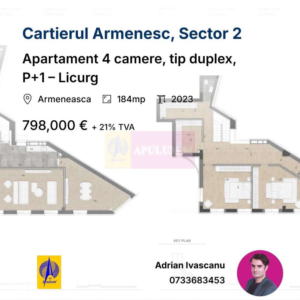 Apartament 4 camere, tip duplex, P+1 - Licurg