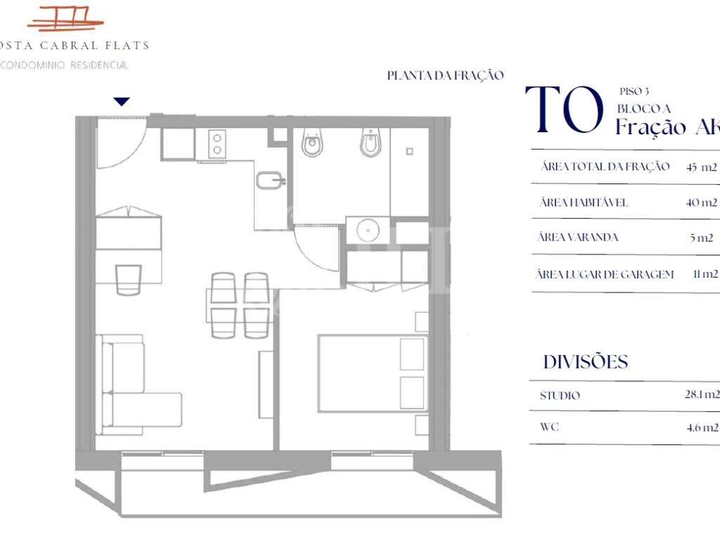 Apartamento T0 com terraço em Costa Cabral, Porto - Grande imagem: 4/9
