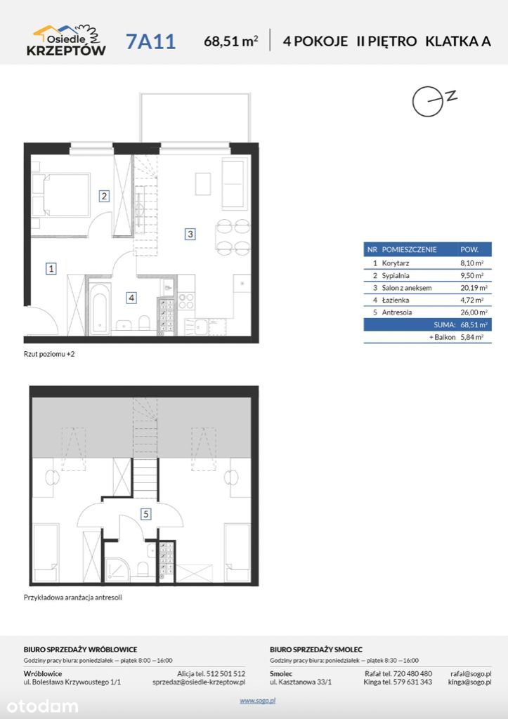 Przy LESIE 42,51m² +BALKON 5,84m² +m. parkingowe