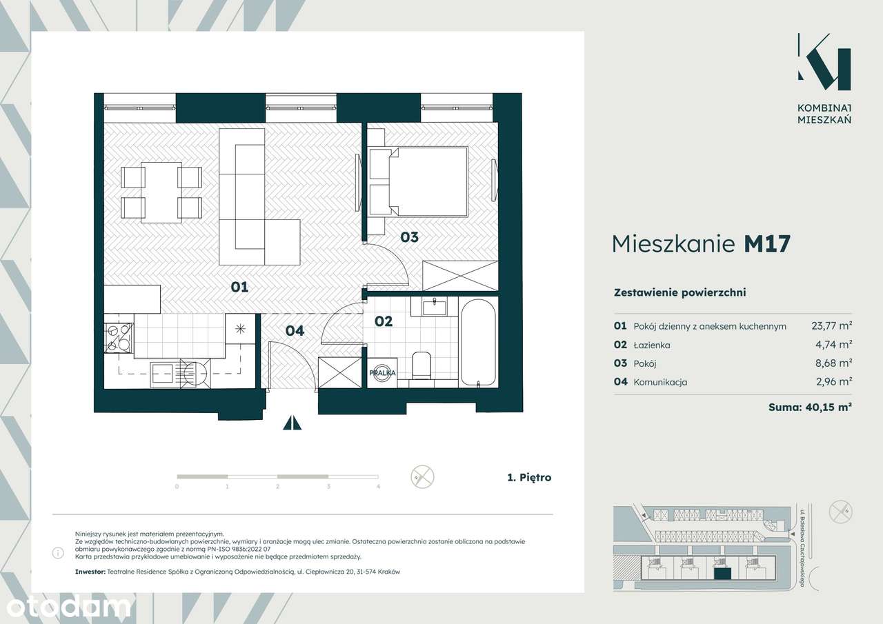 2-pokojowe mieszkanie 40m2 Bezpośrednio - Pełny obrazek: 2/7
