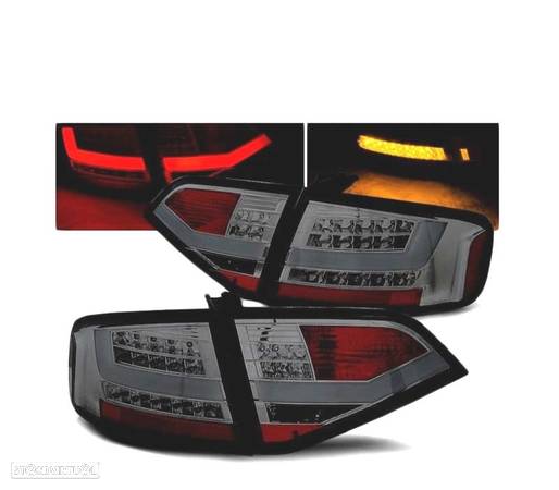 FAROLINS TRASEIROS LED PARA AUDI A4 B8 SEDAN 08-11 FUMADOS - 1