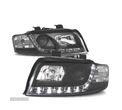 FARÓIS FRONTAIS LED LUZ DIURNA PARA AUDI A4 B6 10/00-11/04 PRETOS - 1