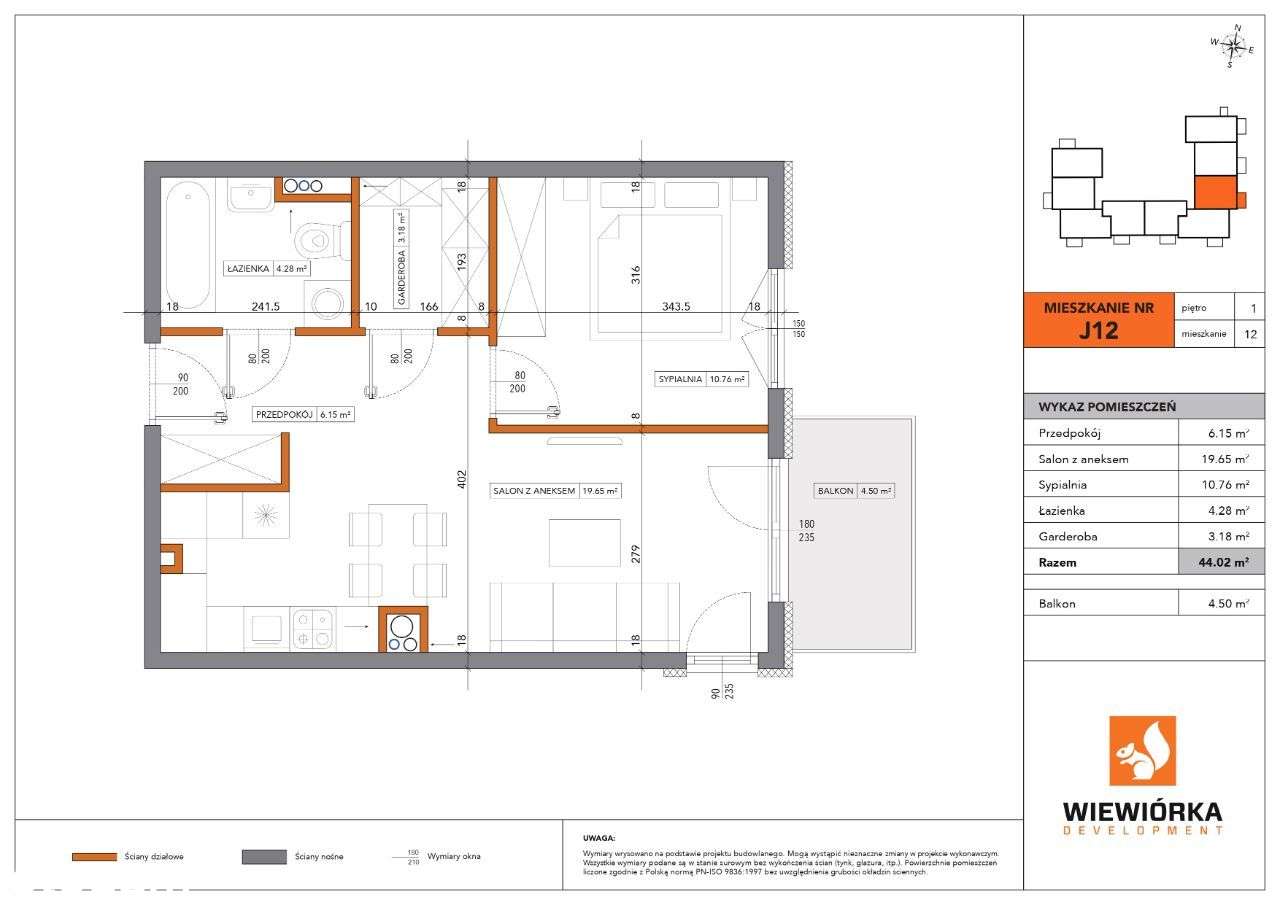 Nowa Sportowa | mieszkanie 2-pok. | J12 - Pełny obrazek: 2/6