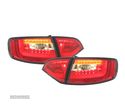 CONJUNTO DE LUZES TRASEIRAS PARA AUDI A4 8K B8 AVANT LED DINÂMICOS VERMELHOS TRANSPARENTES - 3