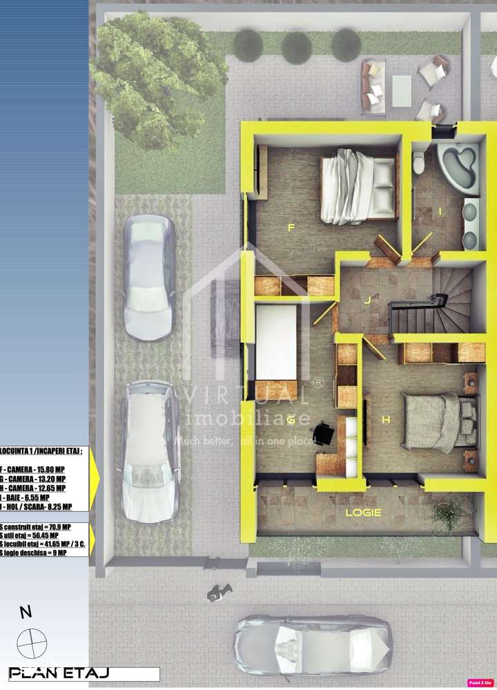 Duplex modern cu 4 camere, 115 mp utili, teren 250mp, Zona Selimbar - Imagine principală: 4/6
